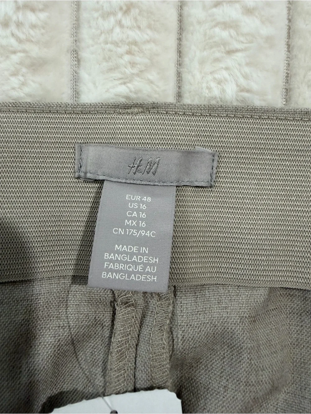 H&M Beige Straight-Leg Dress Pants linen blend NWT
